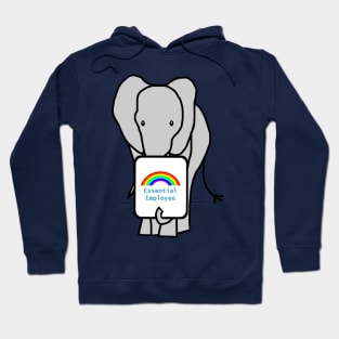 Elephant with Essential Employee Rainbow Hoodie